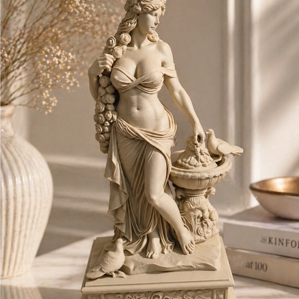 Decorative Classical Goddess Statue in Beige print 3D